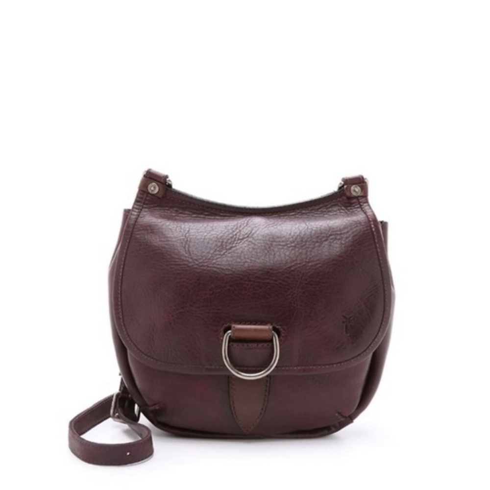 Frye Amy Burgundy Maroon Wine Oxblood Leather Crossbody Bag Purse‎ - Picture 3 of 13